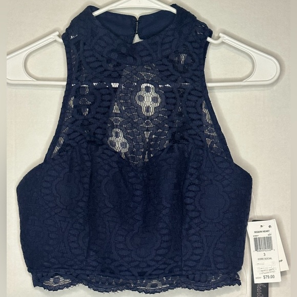 COPY - Sequin Heart’s exquisite lace crop top NWT - Picture 2 of 10